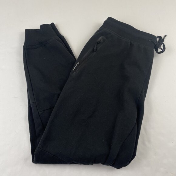 Spyder Active Sweatpants Men’s L Black Joggers Drawstring Tapered Pro Web - Picture 1 of 8